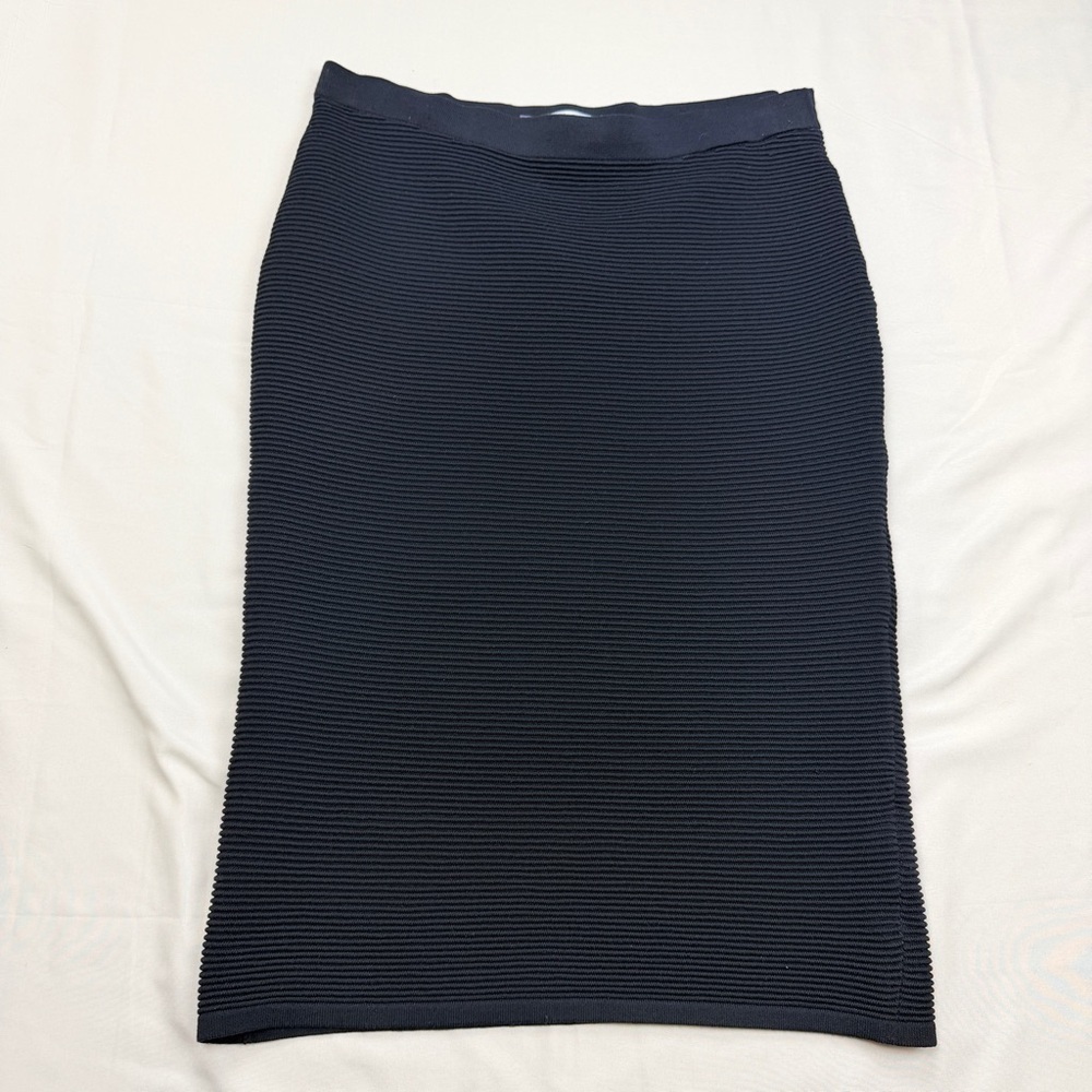 Jennifer Lopez Black Textured Pencil Skirt